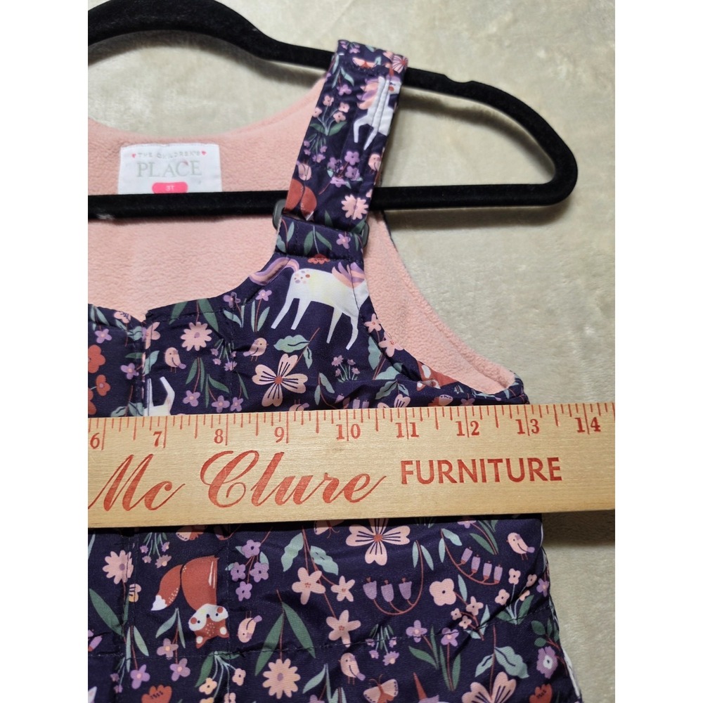 New Children's Place Overall, Toddler Girl Size 3T Print Snowsuit,‎ snow bib - Picture 8 of 9